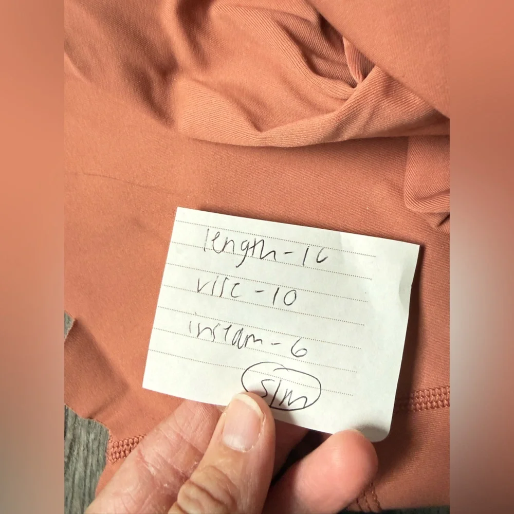 Aerie Offline Goals Bike Short High Rise Scallop Hem Shorts Orange Coral S M - Picture 9 of 9